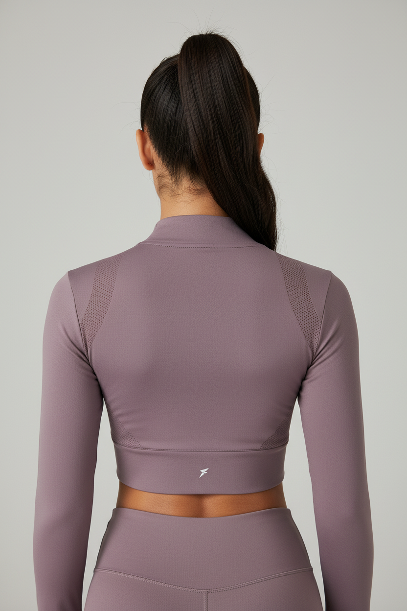 Mannequin femme S - vue arrière haut de sport mauve