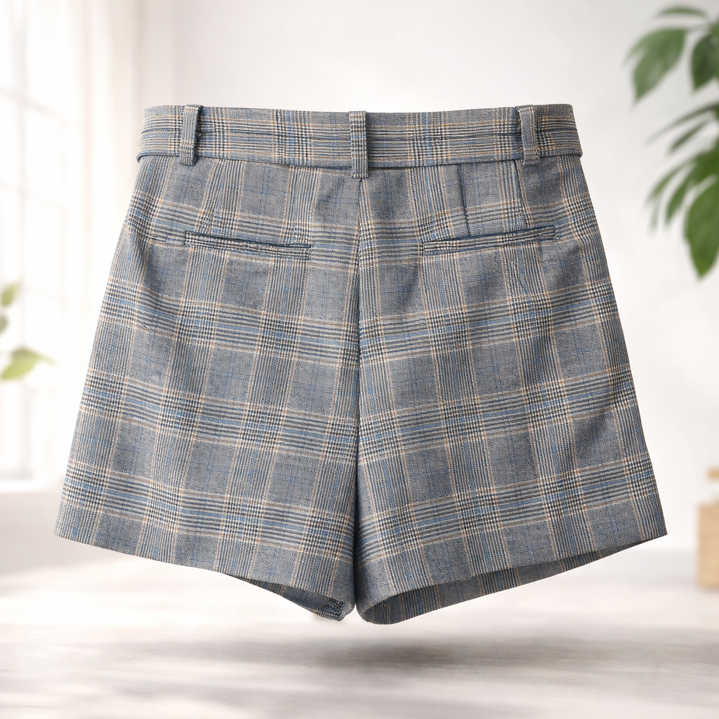 Short à carreaux gris Stradivarius