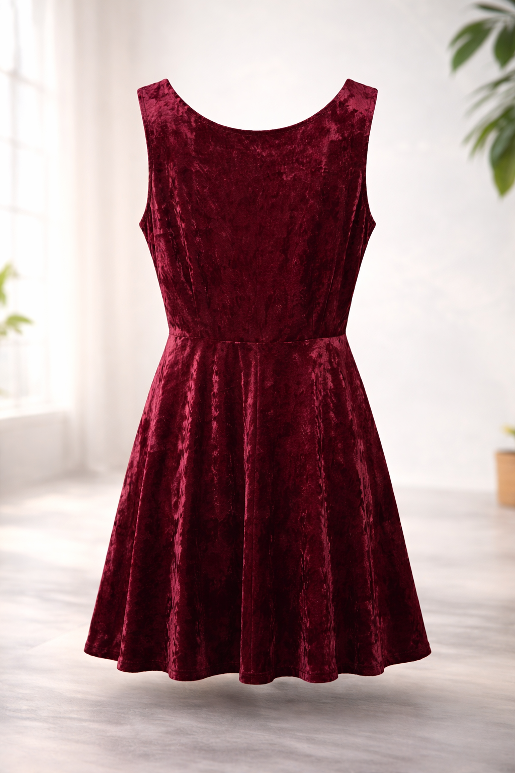Robe patineuse bordeaux velours