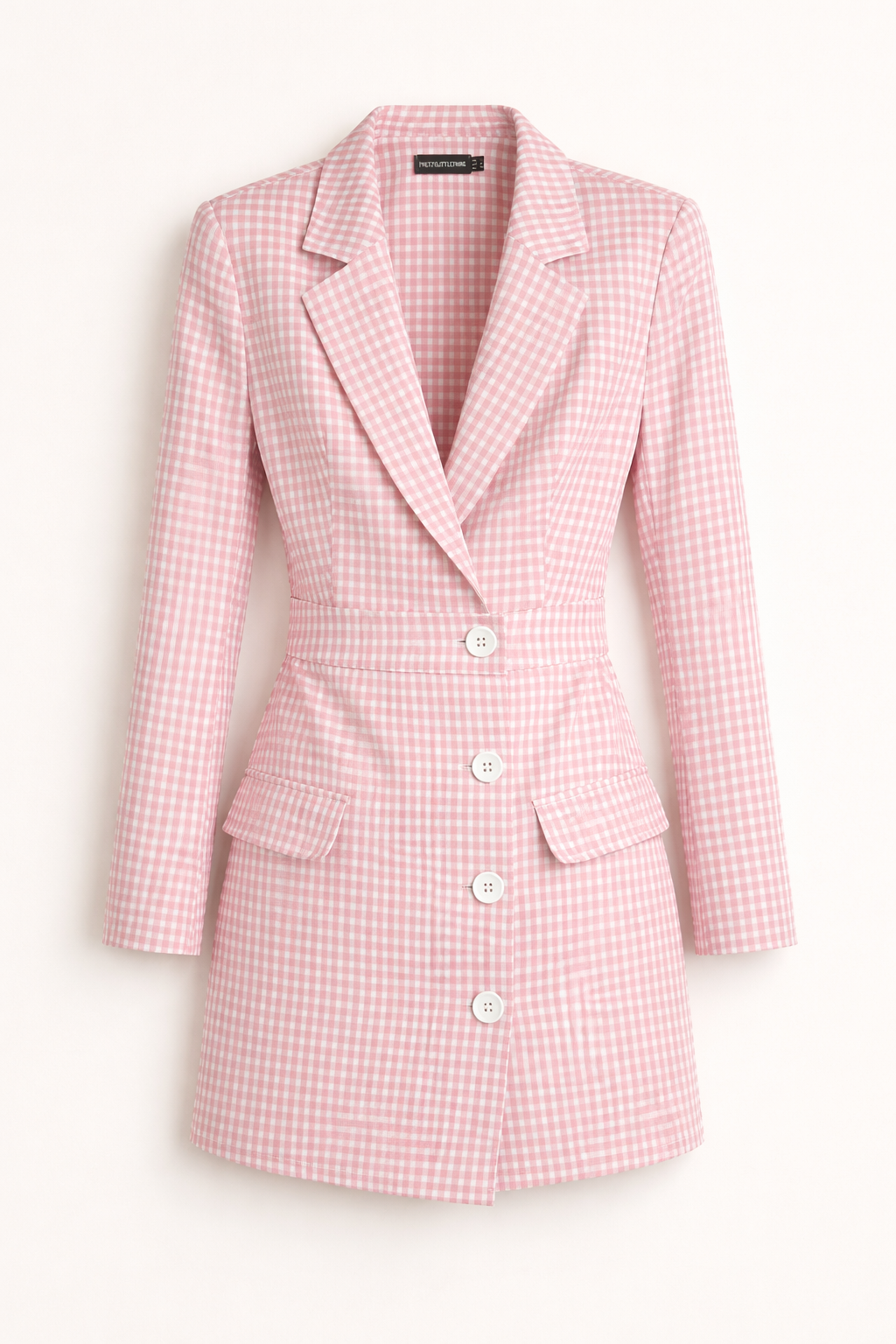 Robe blazer rose vichy PrettyLittleThing