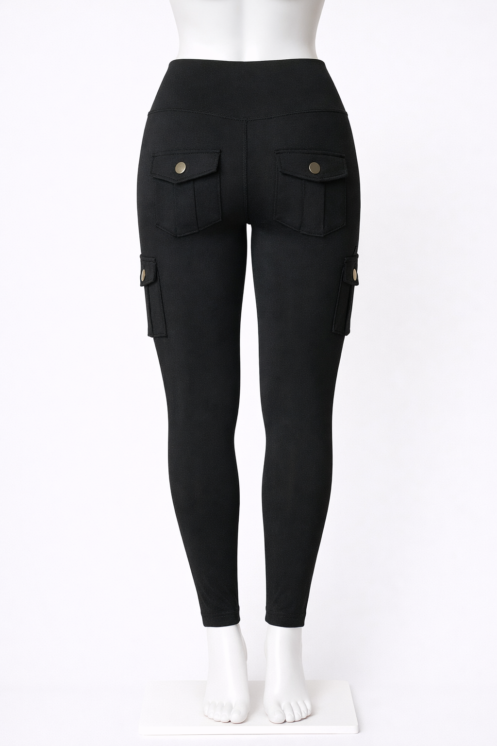 Pantalon cargo noir taille haute – coupe ajustée | Denitex seconde main