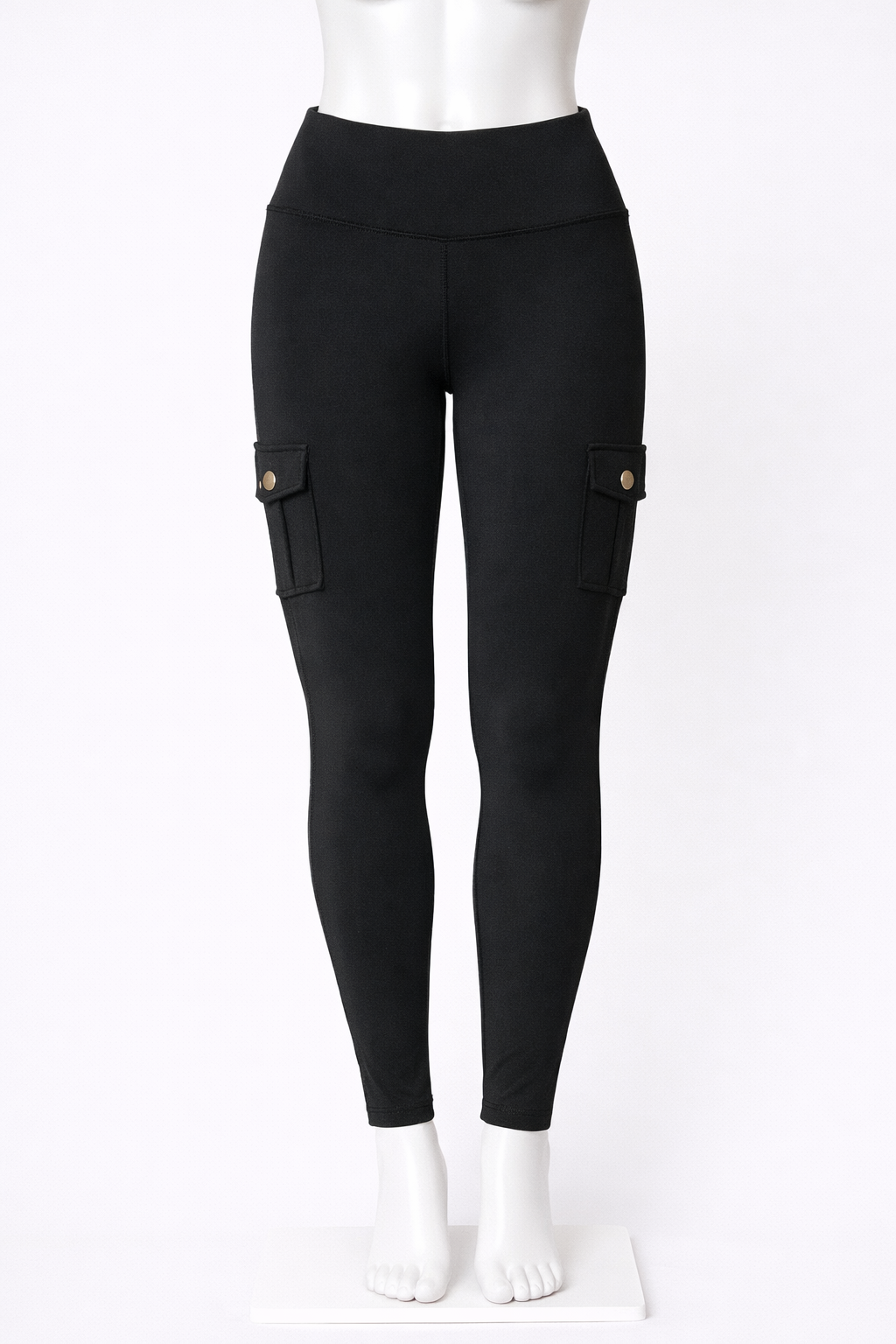 Pantalon cargo noir taille haute – coupe ajustée | Denitex seconde main