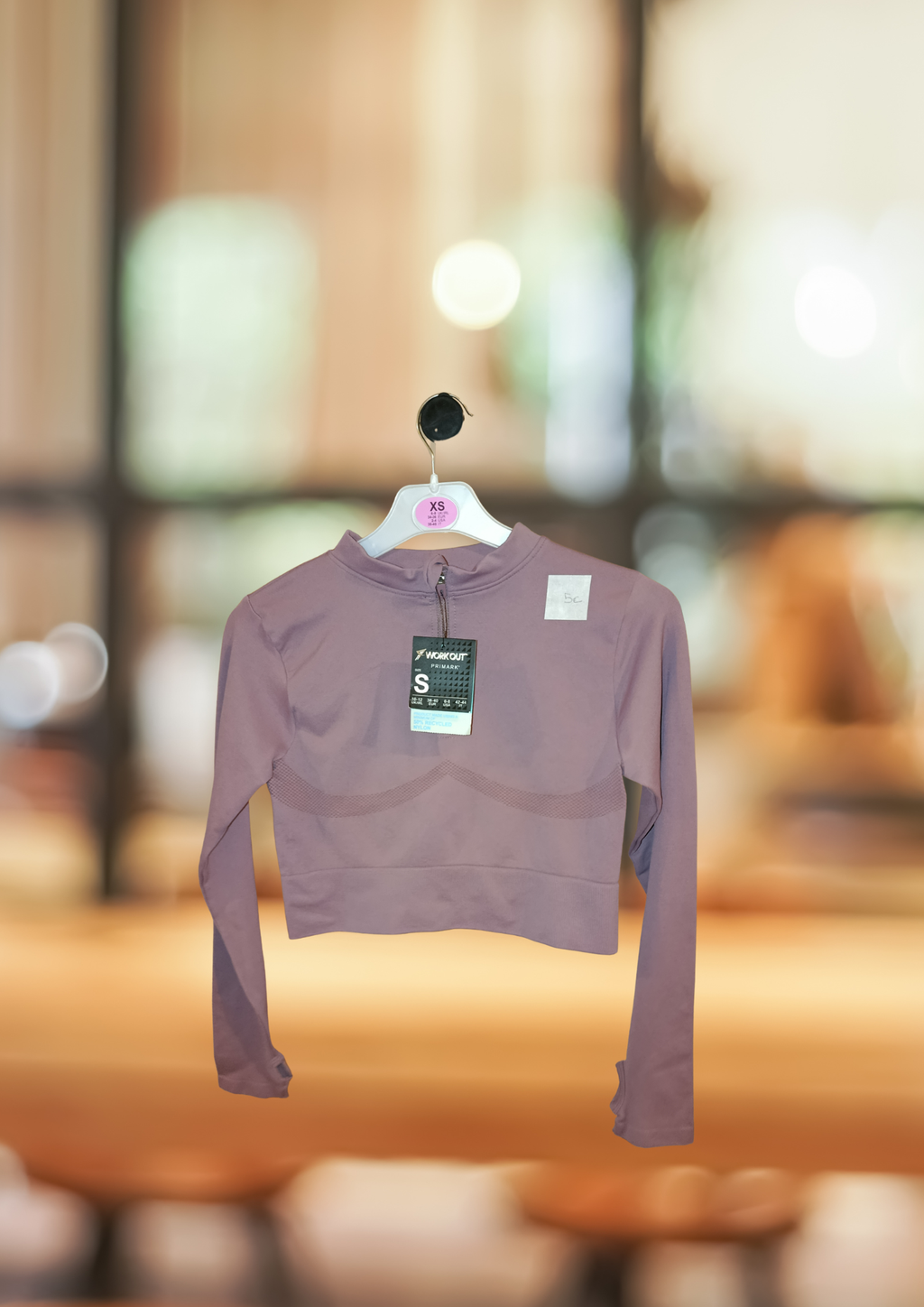 Crop top sport manches longues zippé – mauve rosé | fitness / yoga