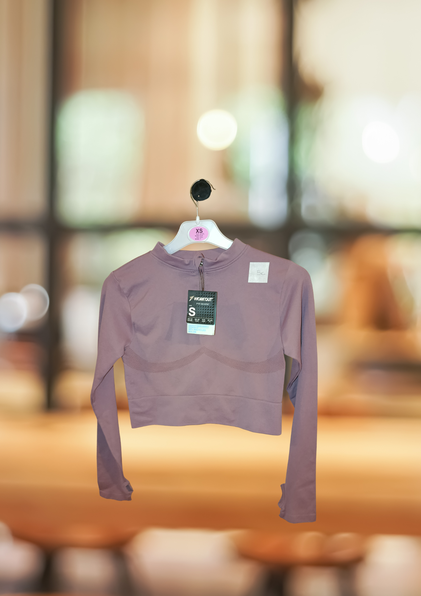 Crop top sport manches longues zippé – mauve rosé | fitness / yoga