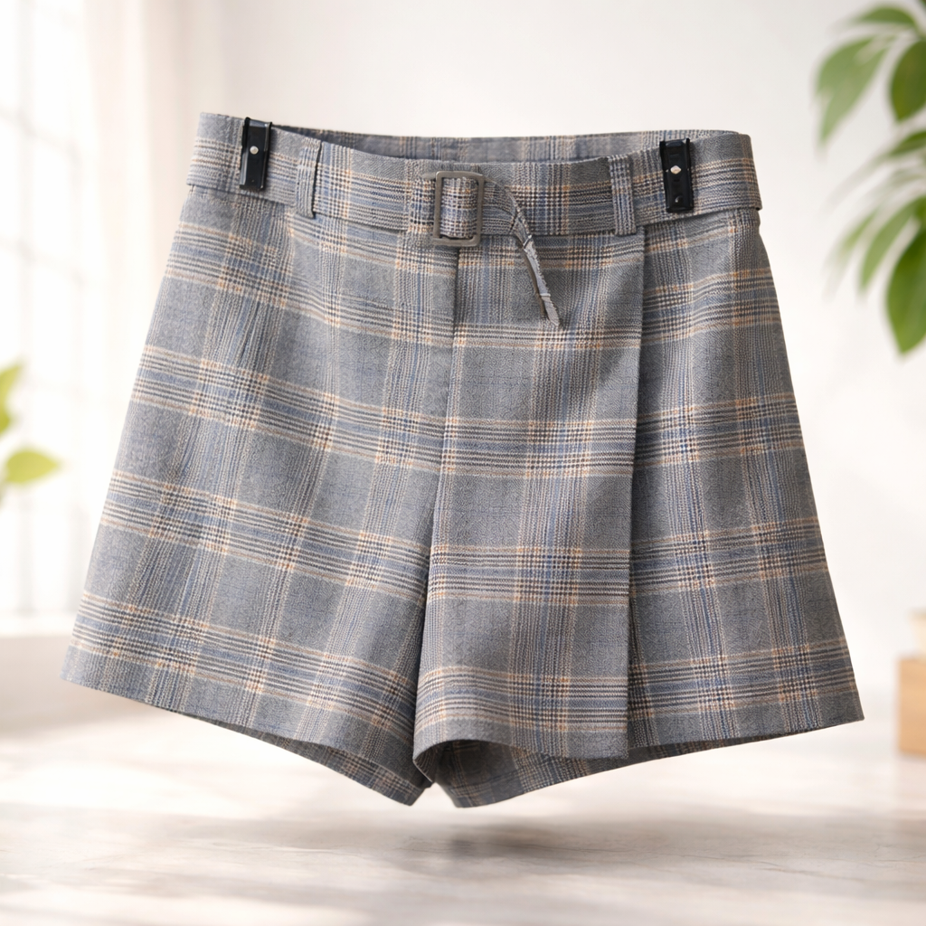 Short à carreaux gris Stradivarius