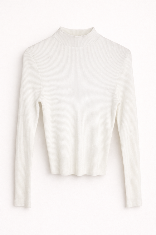 Crop top blanc col montant TW