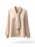Chemisier beige nœud lavallière Brooktraverner